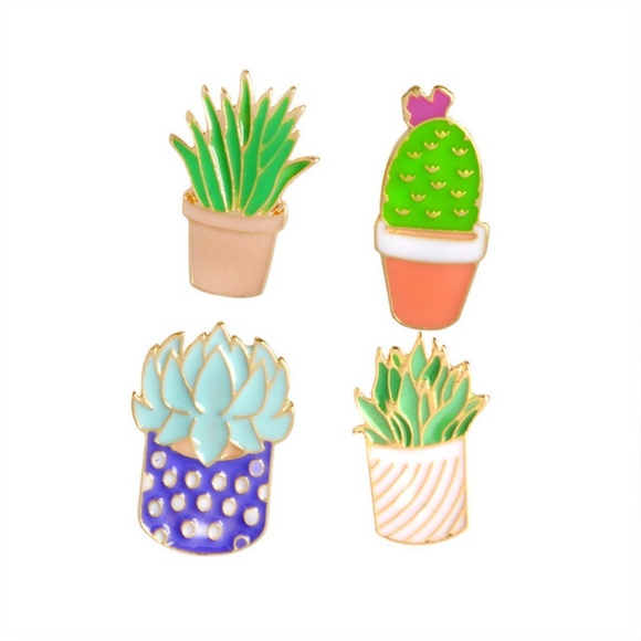 2/$12! NWT Succulent Cactus Pins Set of 2 - Picture 3 of 3